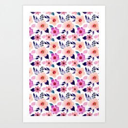 Pink flowers Art Print