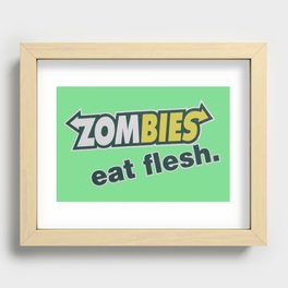 Zombie Eat flesh Recessed Framed Print