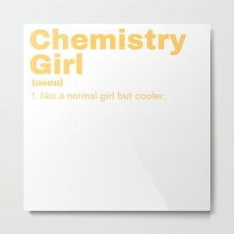Chemistry Girl - Chemistry Metal Print | Tension, Caution, Girl, Madscientist, Alevel, Cartoon, Chemistry, Painting, Solutions, Biologist 