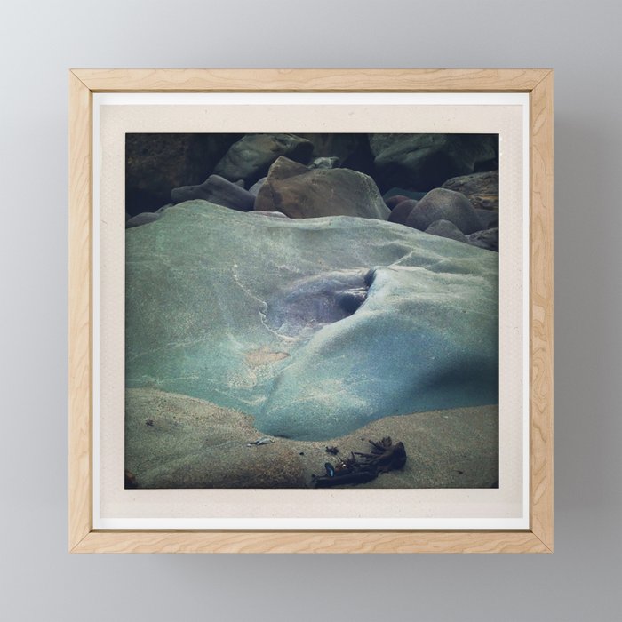 California Coast II -- Beach waves in a rock, photo perfect for a series on your wall!  Framed Mini Art Print