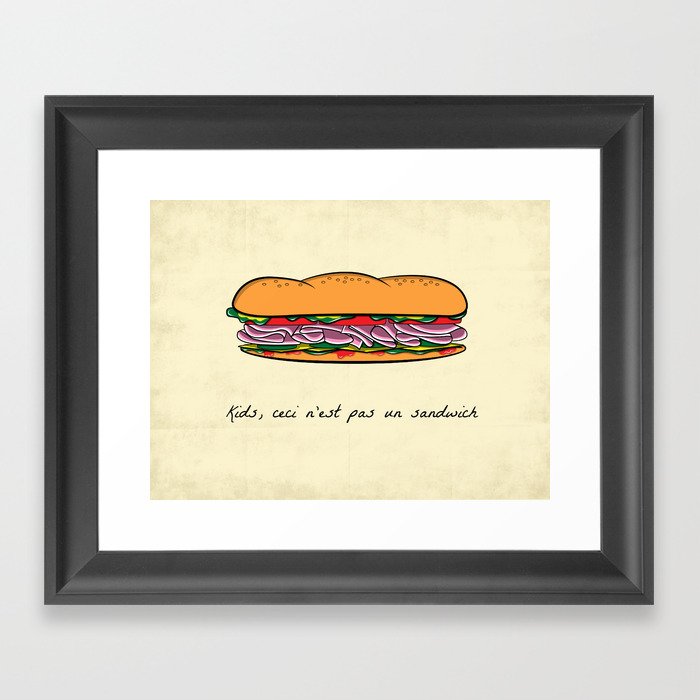 Ceci n'est pas un sandwich Framed Art Print