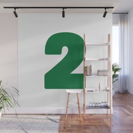 2 (Olive & White Number) Wall Mural