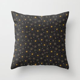 Stars Pattern on a Dark Background Throw Pillow