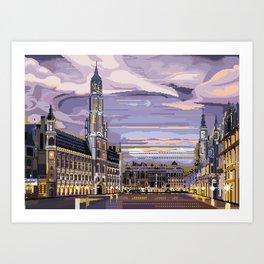 Brussels, Belgium pixel art Art Print