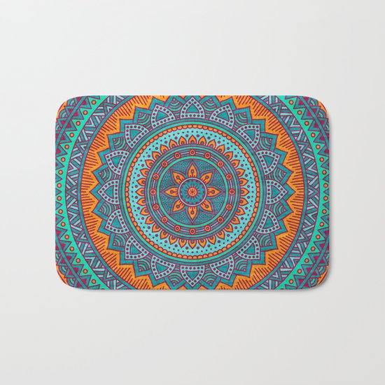 Hippie mandala 75 Bath Mat
