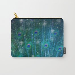 Peacock Carry-All Pouch | Birds, Dazzling, Digital, Peacock, Peacockfeathers, Bluegreen, Space, Greens, Nature, Dazzle 