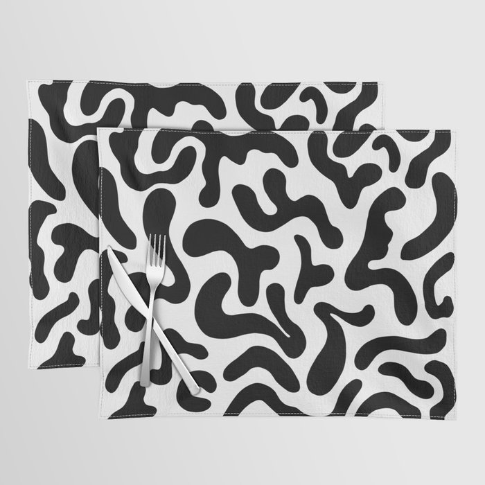 Modern Black and White Abstract Pattern Placemat
