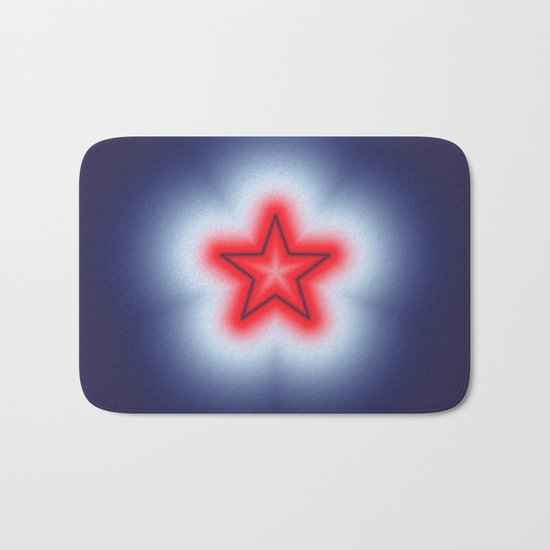 Red White and Blue Star Bath Mat