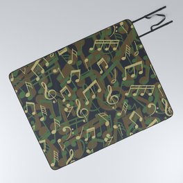 Music Note Camo WOODLAND Picnic Blanket