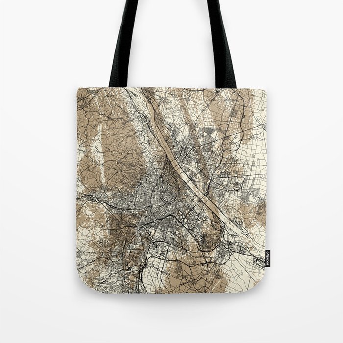 Austria, Vienna - Illustrated Map Tote Bag
