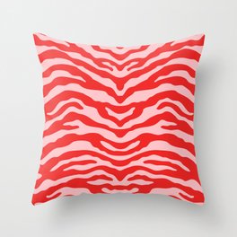 Zebra Red and Pink Throw Pillow