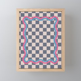 90s Checkerboard Blue Denim Framed Mini Art Print