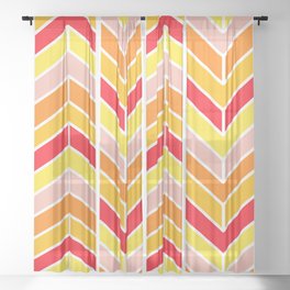 Sunset Herringbone Pattern Sheer Curtain
