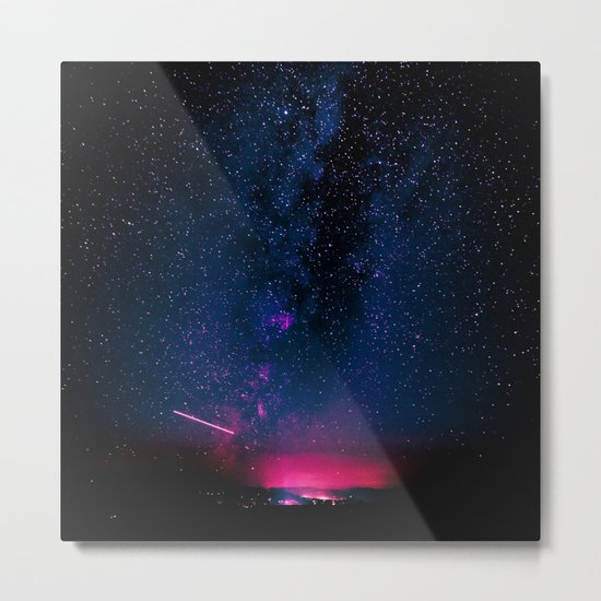 Electric Desert Starry Night Metal Print