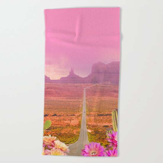 Road landscape Beach Towel