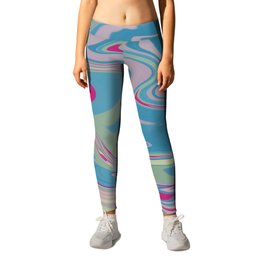 Soft pastel marble liquify abstract Leggings