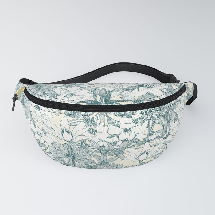 NC wildflowers and bees jade Fanny Pack