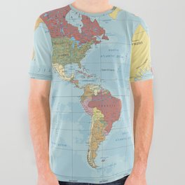 World Map All Over Graphic Tee