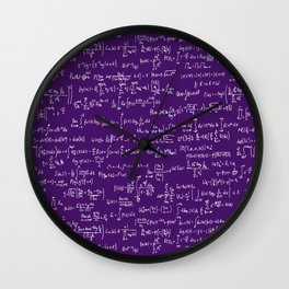 Math Equations // Purple Wall Clock