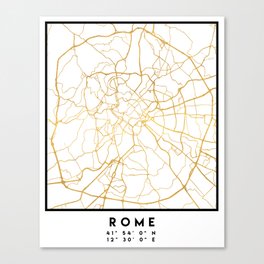 ROME ITALY CITY STREET MAP ART Canvas Print