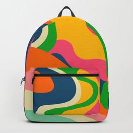 Colorful Mid Century Abstract  Backpack | Acrylic, Shapes, Painting, Vibrand, Prganic, Busy, Bahaus, Midcenturymodern, Geometric, Bold 