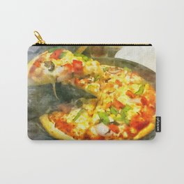 Vegan pizza. Still life. Digital watercolor painting Carry-All Pouch