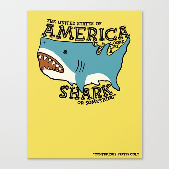 America… it kinda looks like a shark or something Canvas Print