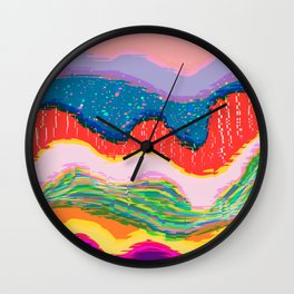 Mountains. Abstract pictures. Pop-art.  Wall Clock