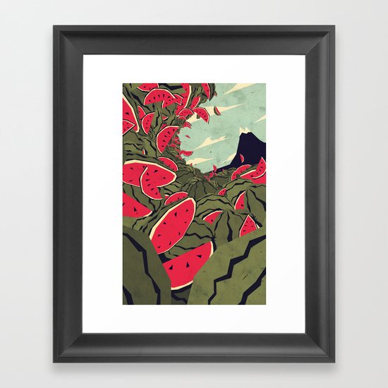 Watermelon surf dream Framed Art Print