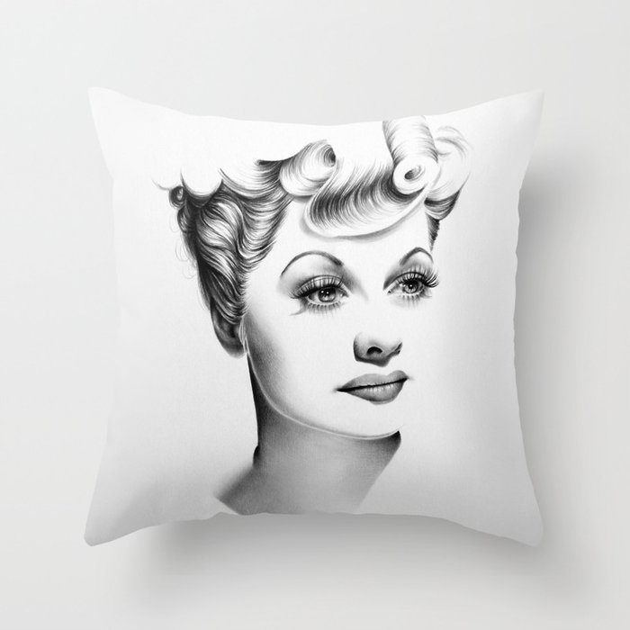 Lucille Ball Minimal Portrait Throw Pillow