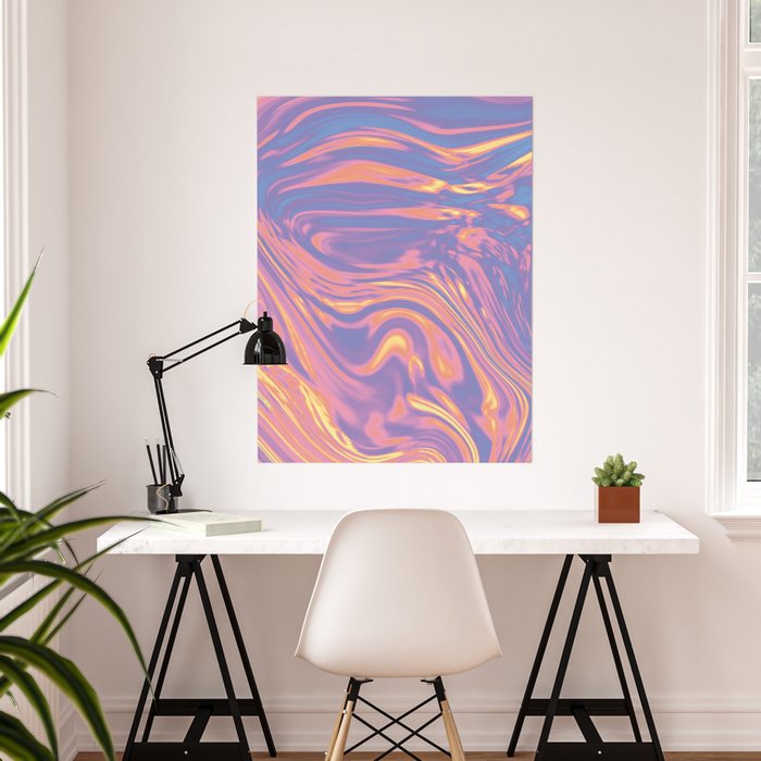 holographic sunset marble Wrapping Paper by Huntleigh