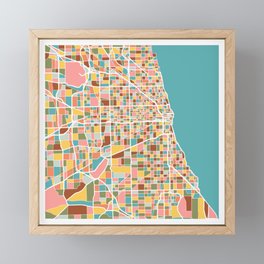 Chicago Map Art Framed Mini Art Print