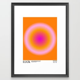 Gradient Angel Numbers: Luck Framed Art Print | Wallart, Gradient, Typography, Graphicdesign, Angelnumbers, Artprint, Curated, Aura, Dormroom, Digital 