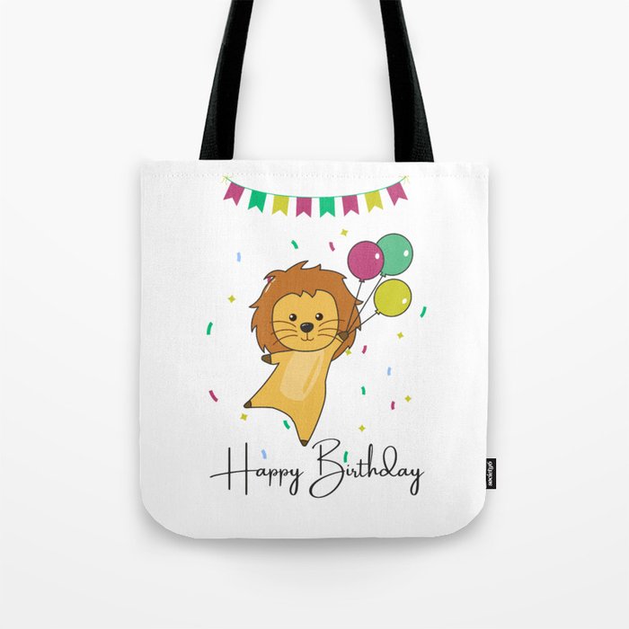Lion Wishes Happy Birthday To You Lions Tote Bag