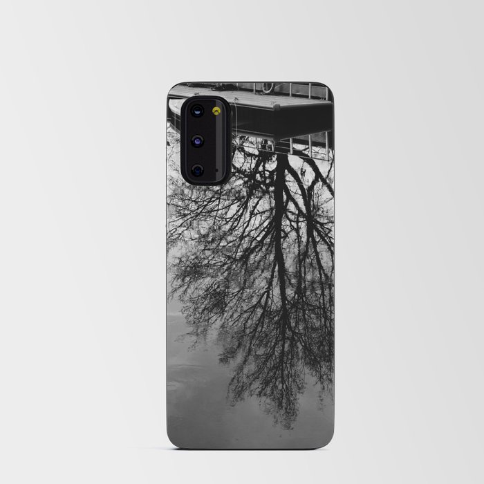 Winter tree reflection in lake still water  Android Card Case