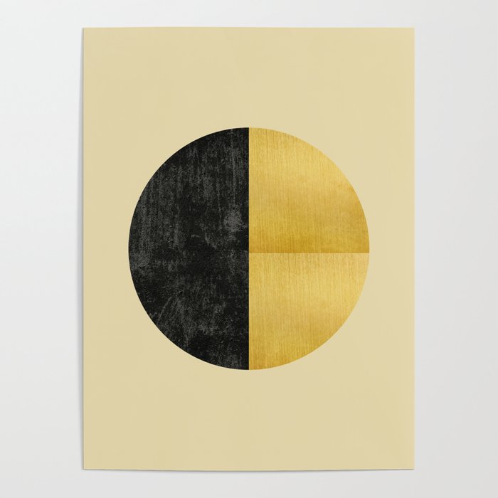 Black and Gold Circle 03 Poster