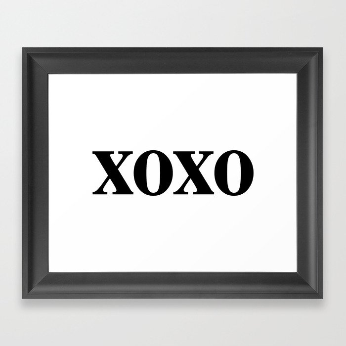 Black XOXO Framed Art Print