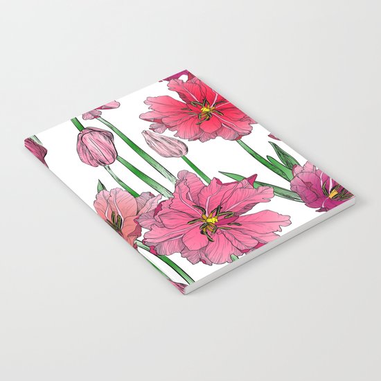 Pink Hibiscus Pattern Notebook
