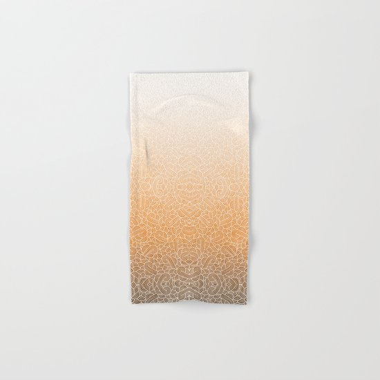 Ombre orange and white swirls doodles Hand & Bath Towel