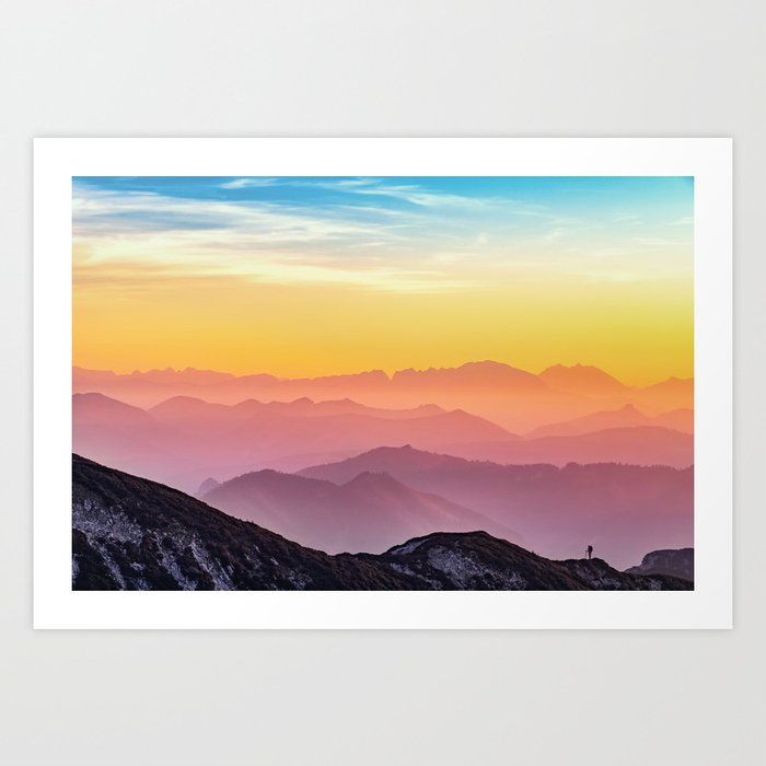 Mountains Landscape Photography Rainbow Art Print By Photoshop