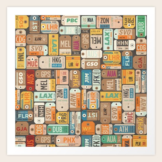 retro luggage tags