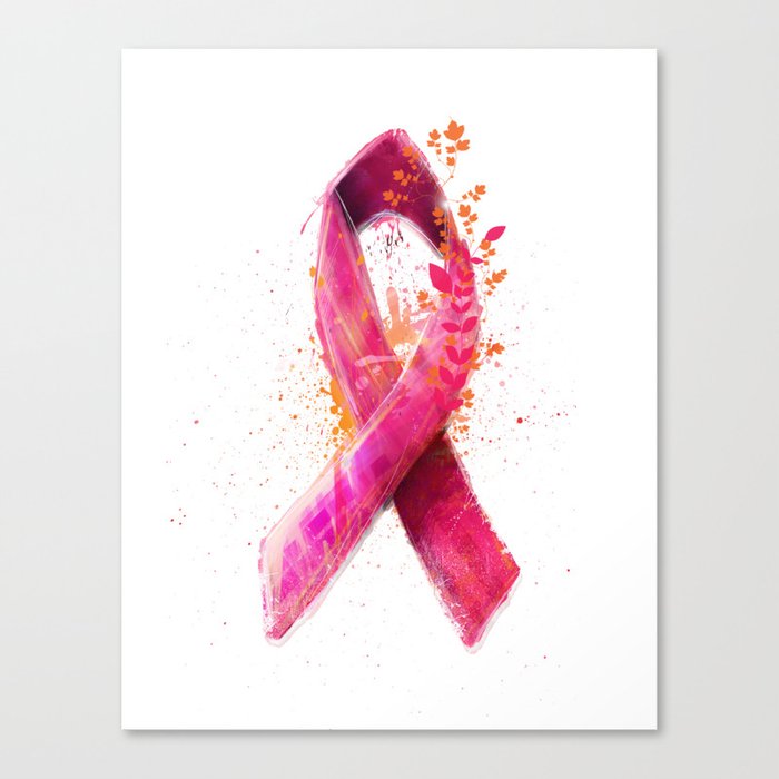 Breast Cancer Ribbon Canvas Print
