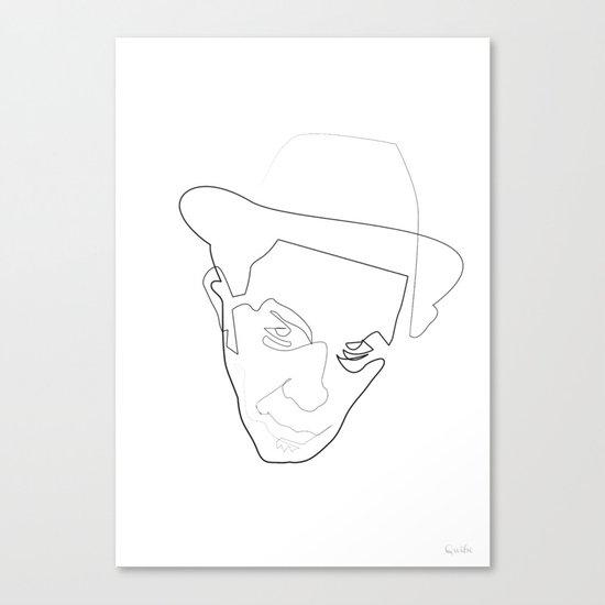 One Line Tom Waits Canvas Print