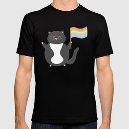 pastel gay pride cat T Shirt