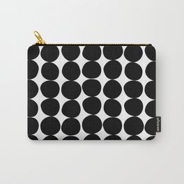 Midcentury Modern Dots Black and White Carry-All Pouch