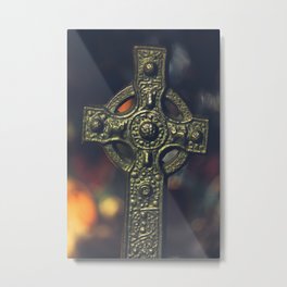 Celtic Cross with Stained Glass bg Metal Print | Steelcross, Scottish, Color, Insularart, Faith, Religion, Nimbus, Ebarrondonegal, Ringedcross, 501Ebarron 