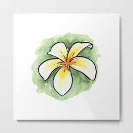 Frangipani 1 Metal Print | Frangipani, Summerfeeling, Tropicalflower, Flower, Plumeria, Hawaii, Painting, Floral, Hawaiian, Watercolor 