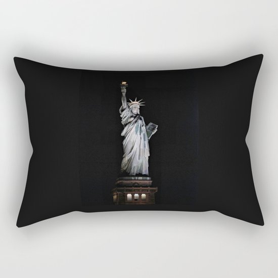Statue of Liberty at Night Rectangular Pillow