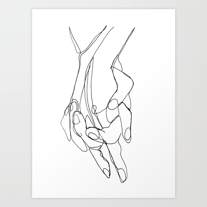 One Line Love Art Print by alexandrajael | Society6
