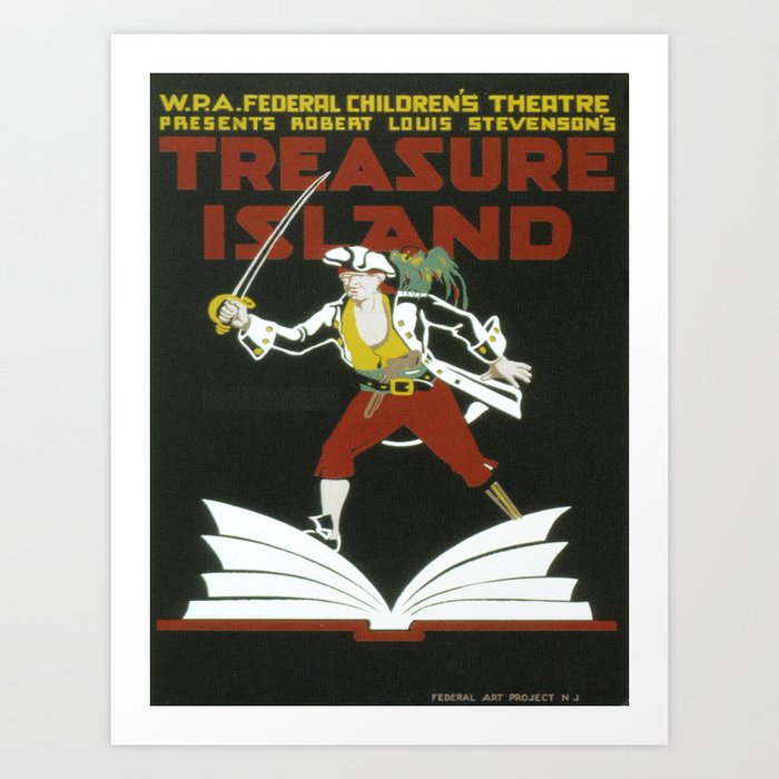 Vintage poster - Treasure Island Art Print